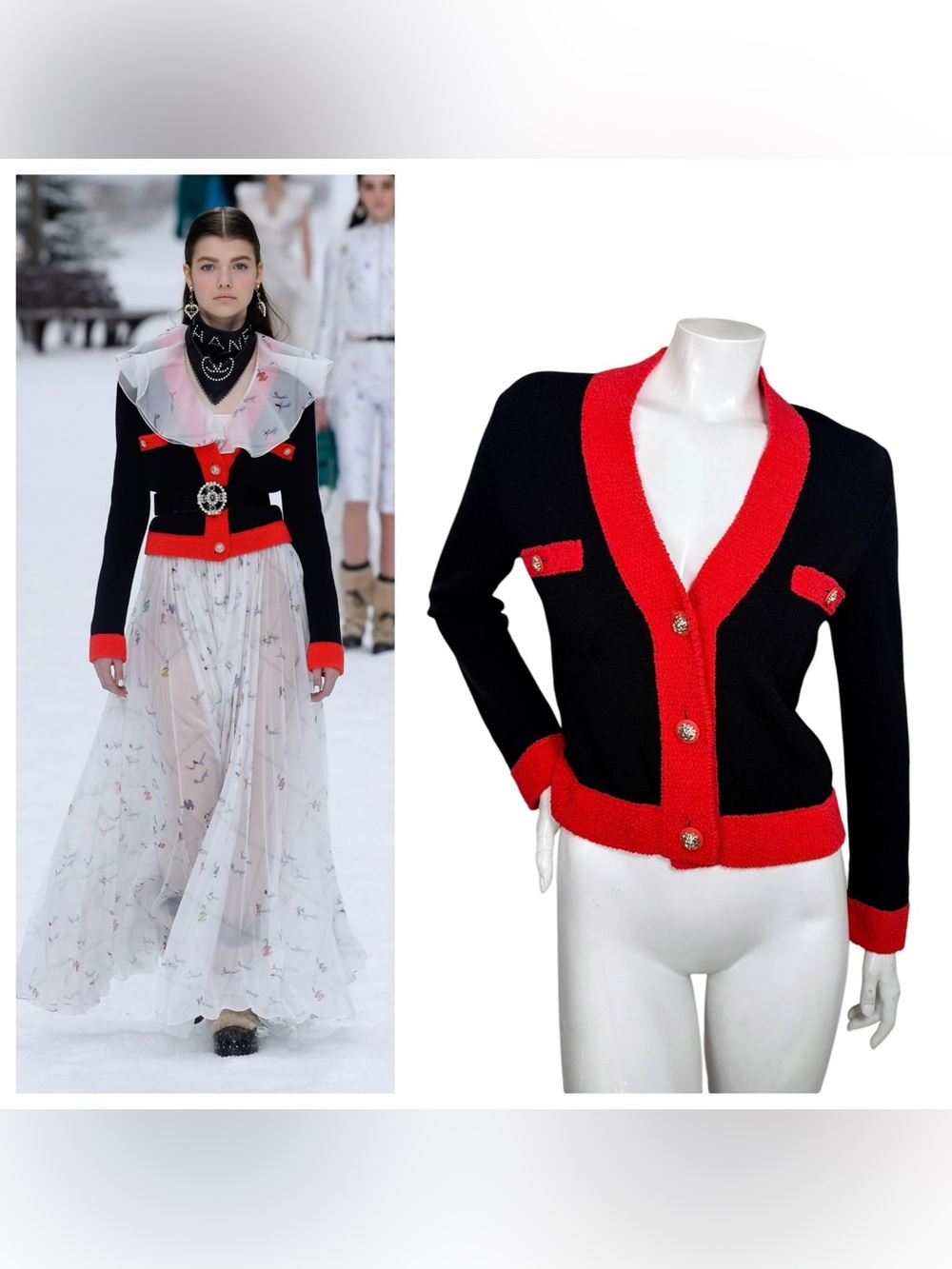 Chanel FW19 Runway Look 49 Cashmere Cardigan FR 36